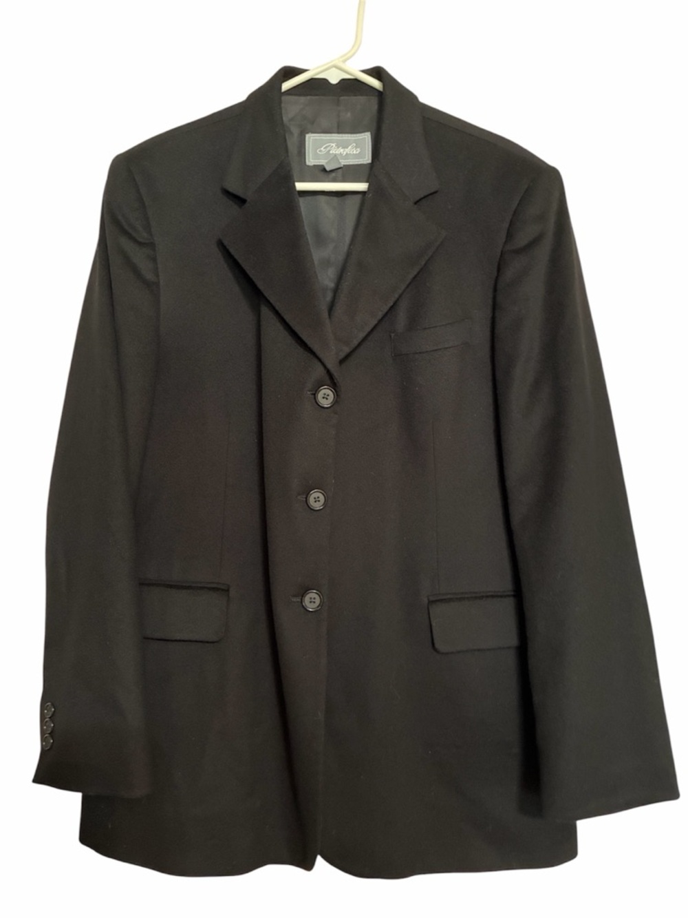 Pietrafesa Travel Cashmere Black Blazer Wool Jacket Coat Women's 14